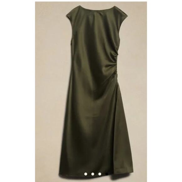 New NWT Banana Republic Olive Green Body Contour Flattering Dress Size - Picture 4 of 13